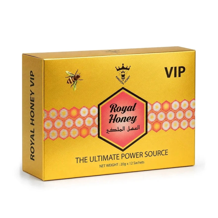 Royal Honey 20 g sachets and box packaging