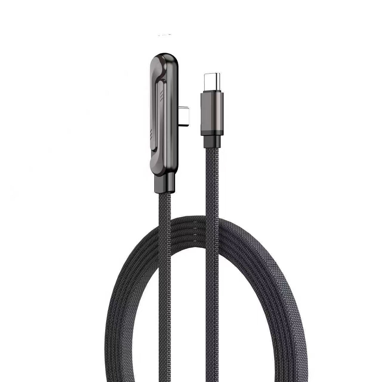 240W Foldable Phone Stand Braided USB-C Charging Data Cable