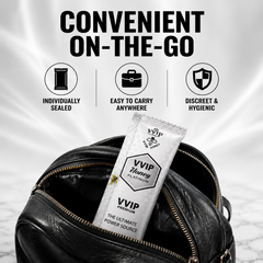 Royal Honey Platinum sachet beside a small travel bag