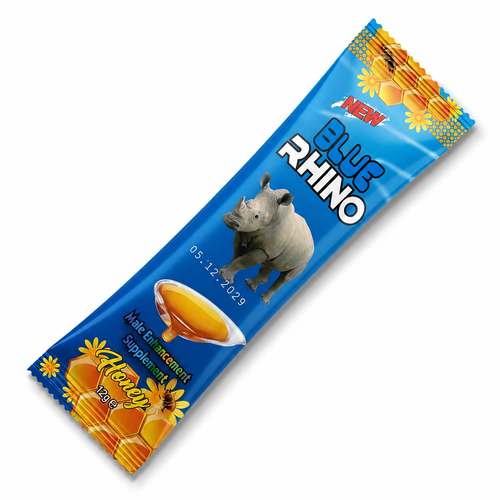 One individually sealed Blue Rhino Honey sachet