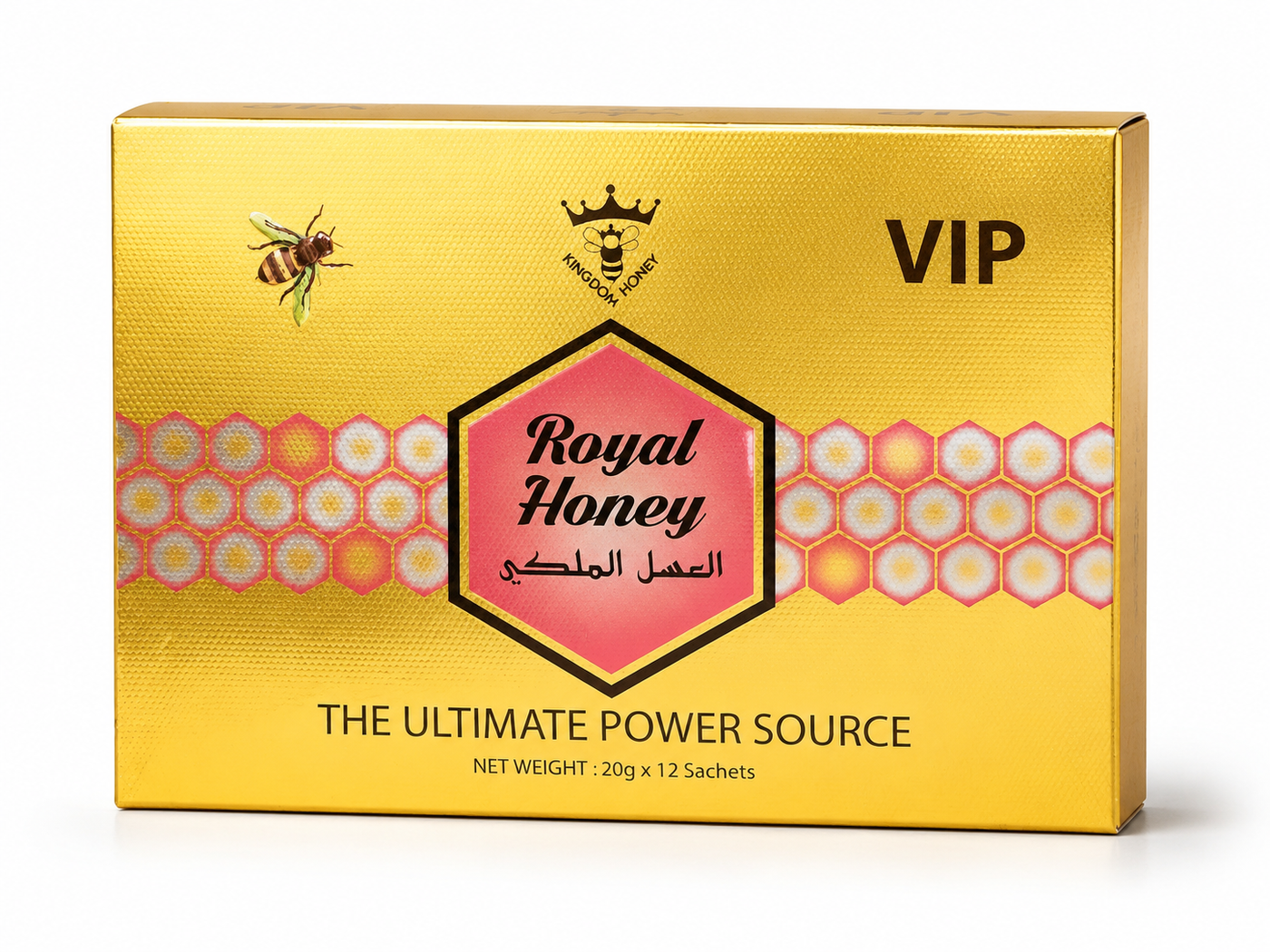 Front view of the Royal Honey box