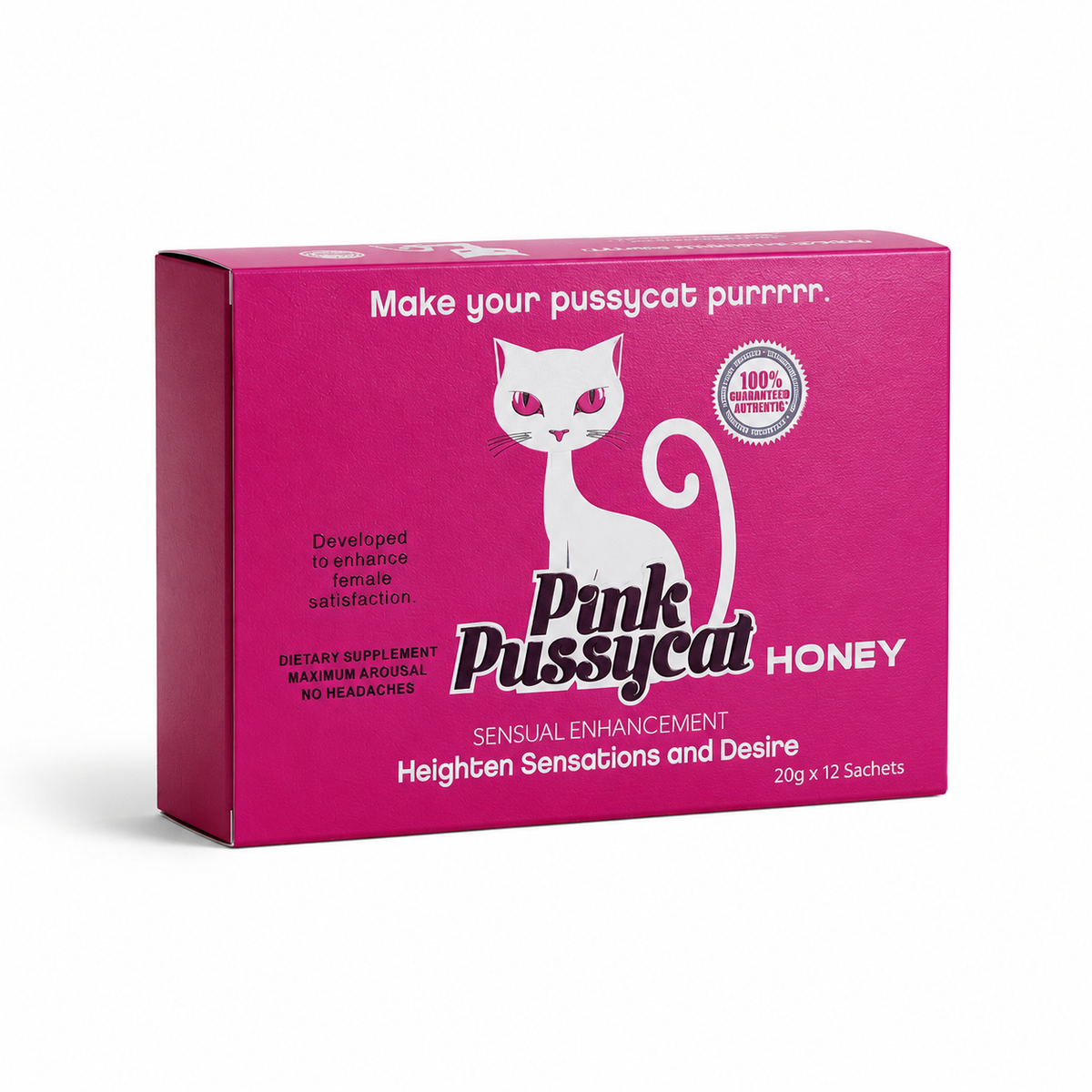 Pink Pussycat Honey box on a white background
