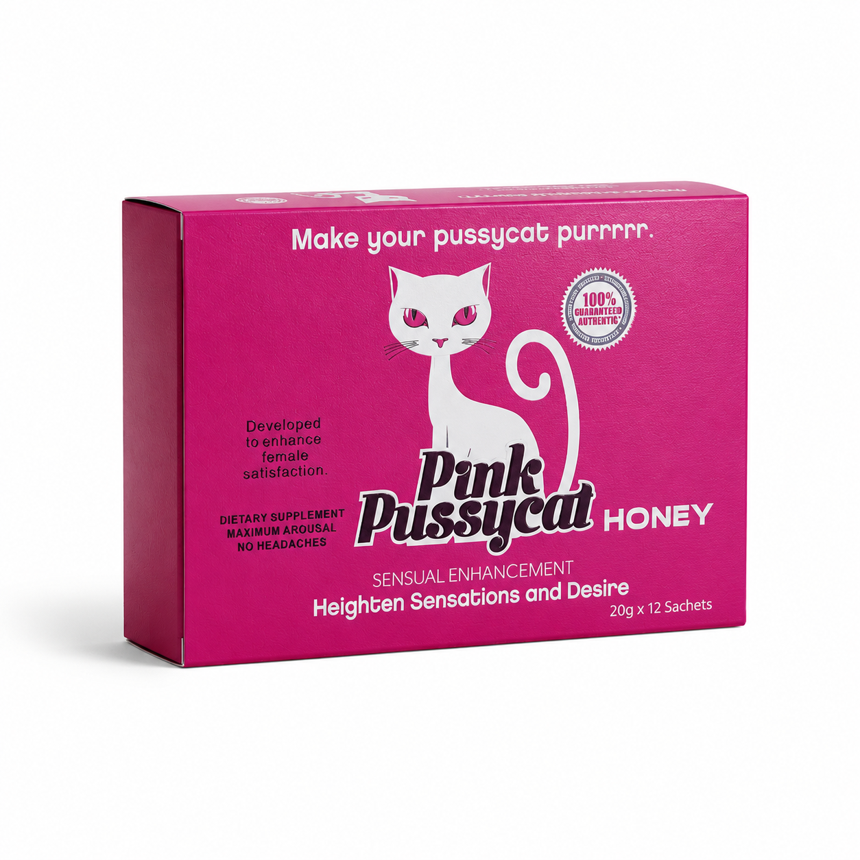 Pink Pussycat Honey box on a white background