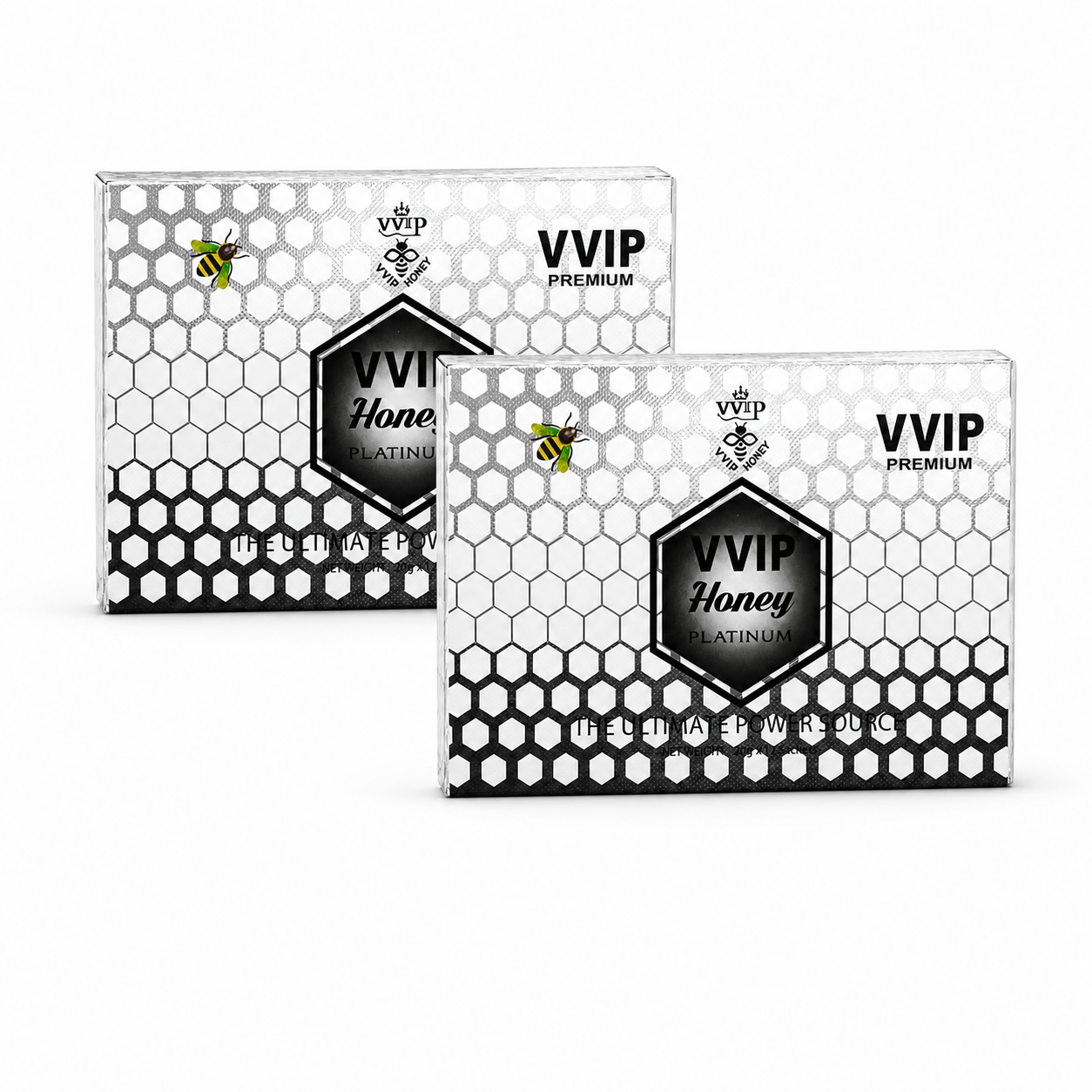 Two boxes of Royal Honey Platinum on a white background